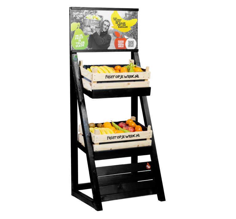 zwart - presentatie - vloerdisplay - FRUIT OP JE WERK