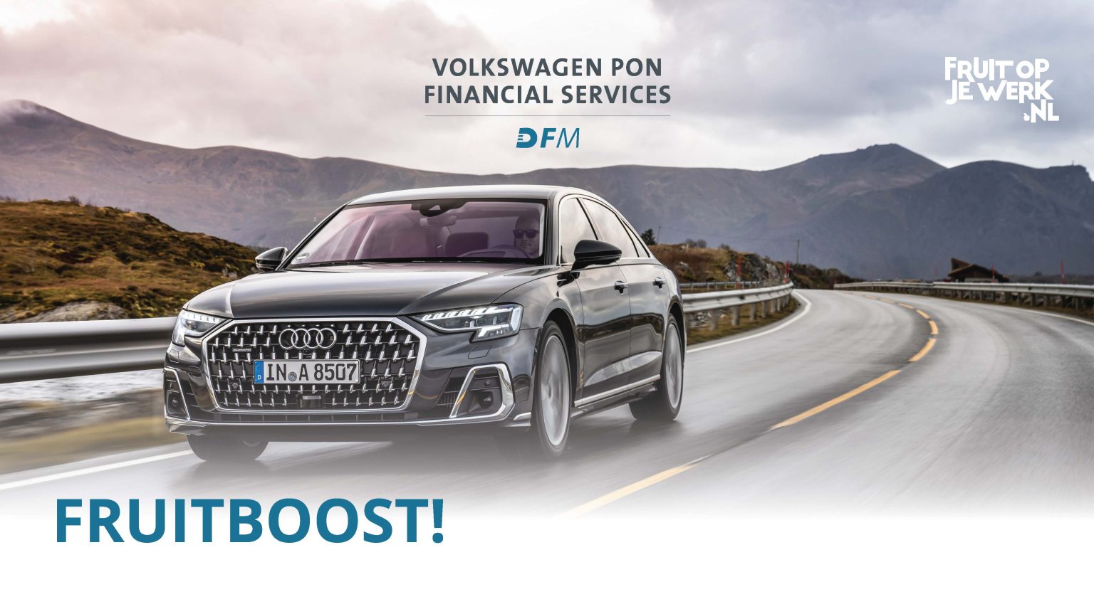 Topbord Vloerdisplay - Volkswagen PON Financial Services - FRUIT OP JE WERK